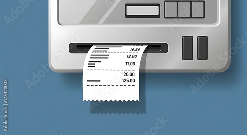 Automated receipt dispensing machine, financial transaction abstract design