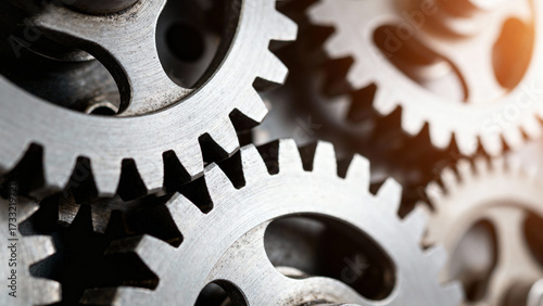 Metal gears mechanism closeup