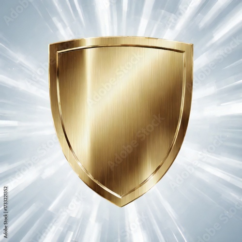 golden shield on sparkle background