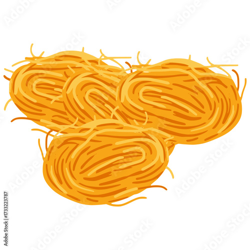 Kadaif Kosovo pastry strands flat color vector illustration template design