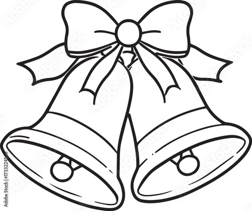 christmas bells with ribbon