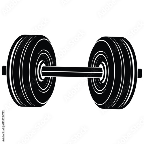 dumbbell on white background