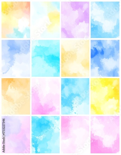 Pastel watercolor squares