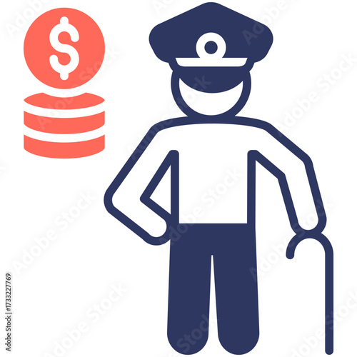 Pension Policy glyph color icon
