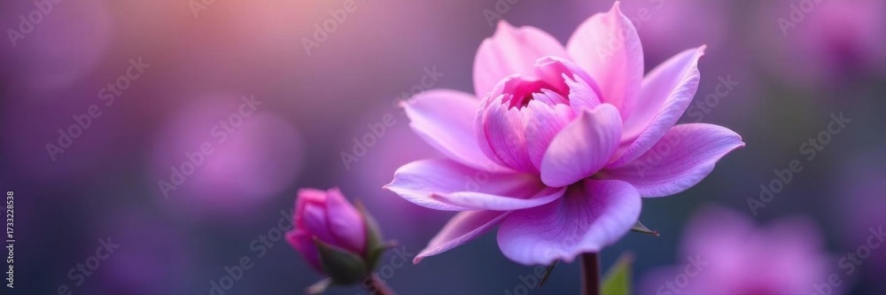 Fototapeta premium Delicate purple petals, soft pink center Blooming beauty , nature photography, summer, plant