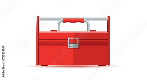 A vibrant red toolbox illustration for home repair guides, diy blogs, and construction manuals, ideal for handyman services, home improvement projects, and educational materials