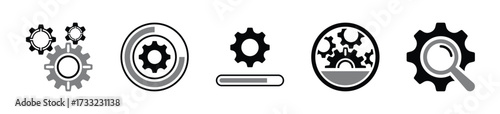 System update icon set. Set of system , modification and optimization icon - Stock Vector