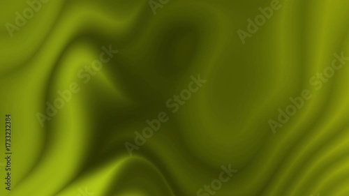 Abstract flowing green fabric texture background with soft light and shadow.