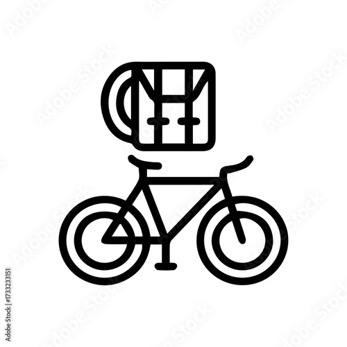 Cycle touring line icon
