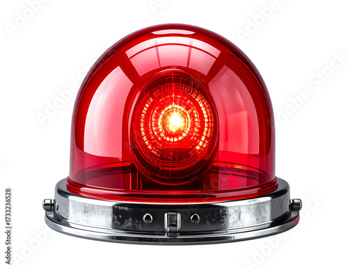 Tilted Emergency Siren Light with Reflections, Angled Side View, isolated on transparent background PNG