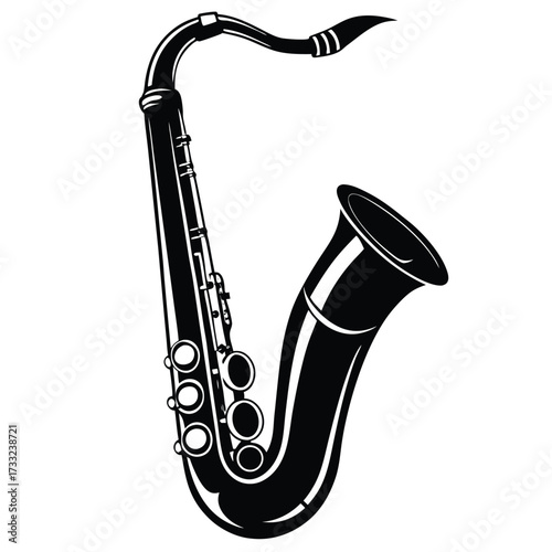 saxophone isolated on black