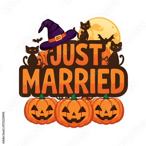 Words just married Halloween 