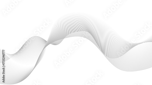 Abstract vector black and white background with wavy lines, Digital frequency track equalizer. Stylized line art background. Vector illustration. 