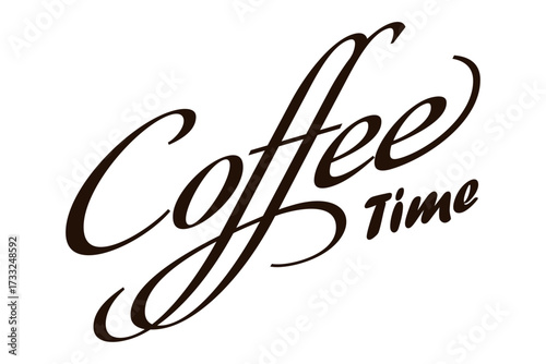 Coffee Time - コーヒーをゆっくり楽しんでいる、Coffee Time（コーヒー時間）をイメージしたロゴマーク

