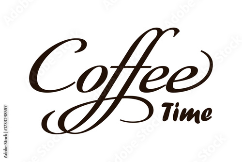 Coffee Time - コーヒーをゆっくり楽しんでいる、Coffee Time（コーヒー時間）をイメージしたロゴマーク
