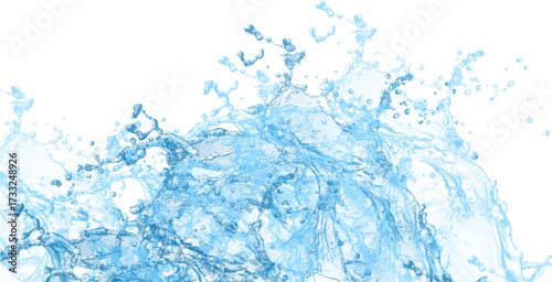 Water splash explosion Clean water spalsh background Water splash Blue water splash Figures and abstract forms of water on a white background. Clean water spalsh on white background