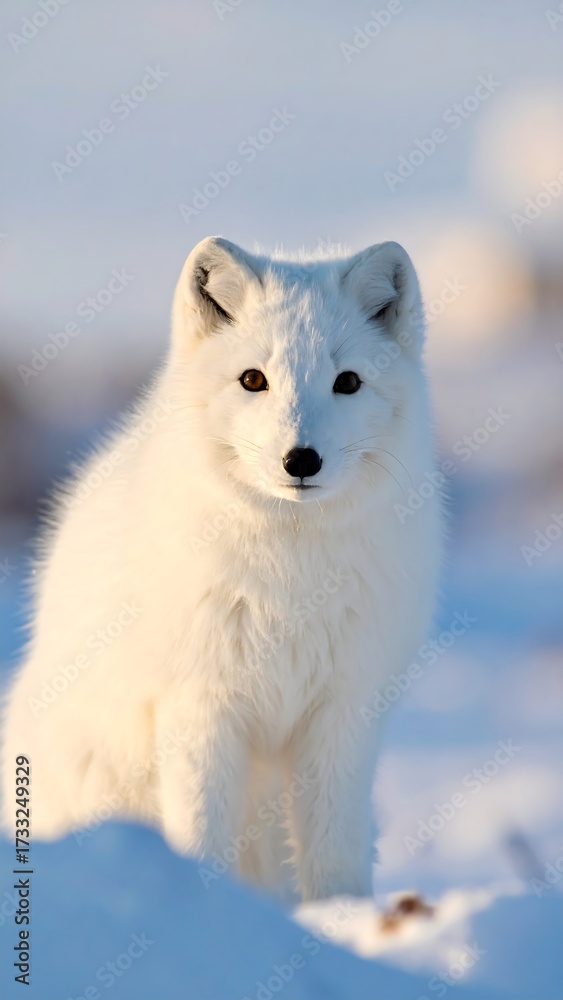 Fototapeta premium Arctic fox in snowy landscape (2)