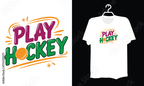 Colorful Play Hockey Vector for Hockey Tournament Promotion