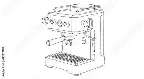 Sleek modern espresso machine ready to brew rich, aromatic coffee for your morning routine or cafe