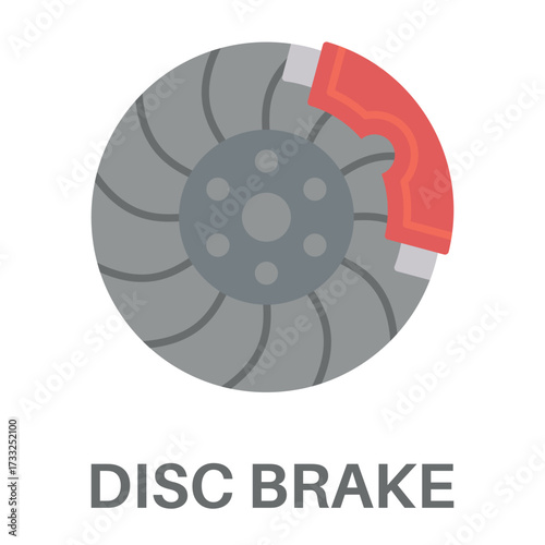 Disc Brake Simple Style Flat Design Vector