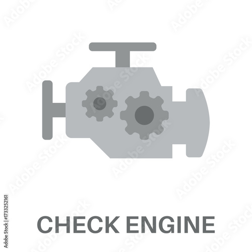 Check Engine Simple Style Flat Design Vector
