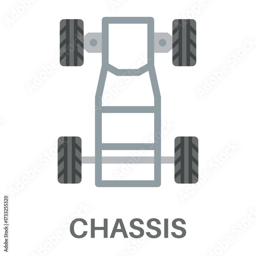 Chassis Simple Style Flat Design Vector