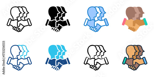 Anti racism icon set multiple style collection 
