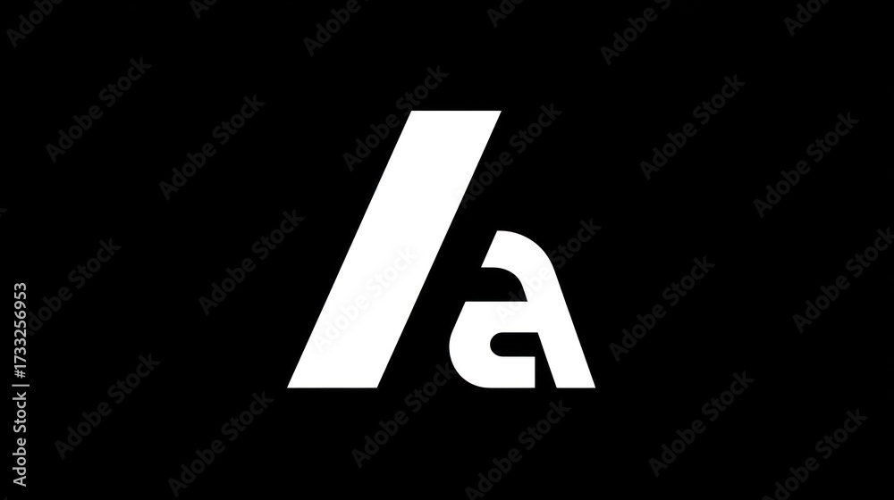 Obraz premium Modern white letter a symbol on a dark background for branding