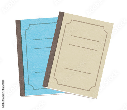 シンプルで使いやすい2冊のノート｜Stationery Notebook Illustration