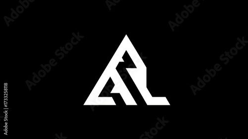 Free Download Abstract lettermark logo design with geometric shape on black background - GFXLoad