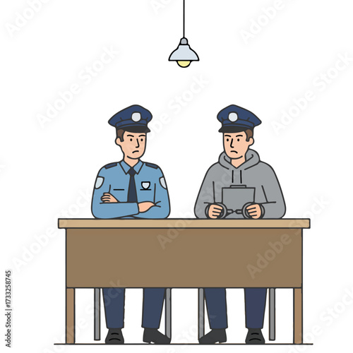 Law enforcement officer interrogating a person suspected of criminal activity during an official investigation
