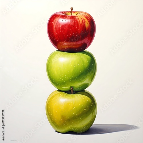 Three apples stacked vertically (1)