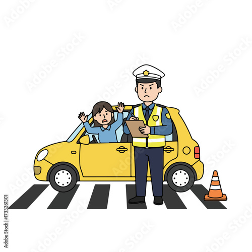 Traffic Stop A Driver's Dilemma on the Zebra Crossing