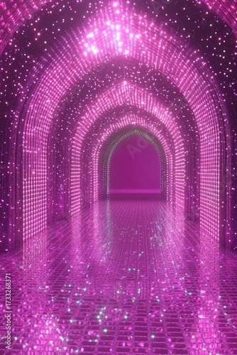 Luminous archway; pink reflections