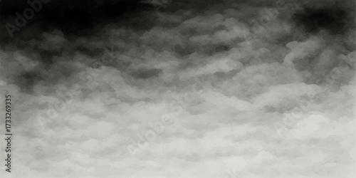 Dramatic, dark storm clouds fill the blue sky, creating a powerful abstract cloudscape