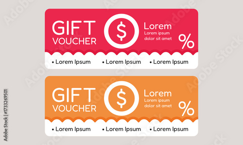 Gift voucher template with discount promotion design vector