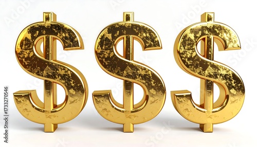 Three gold dollar signs