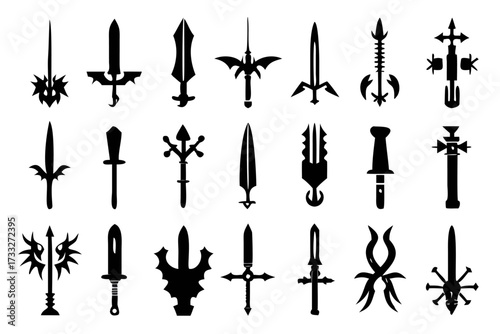 Collection of fantasy sword icons