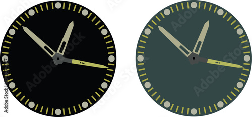 Stylish Clock Icons Set.