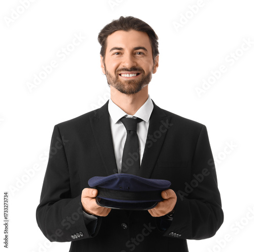 Handsome chauffeur with hat...