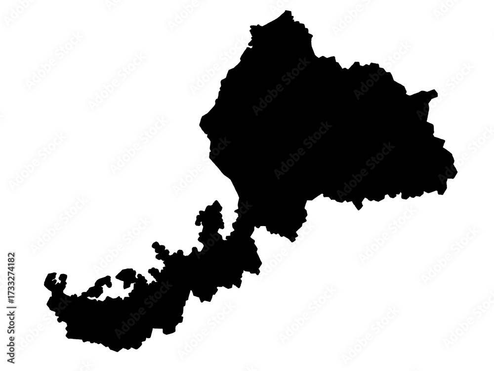 Fototapeta premium 福井県の地図（シルエット）