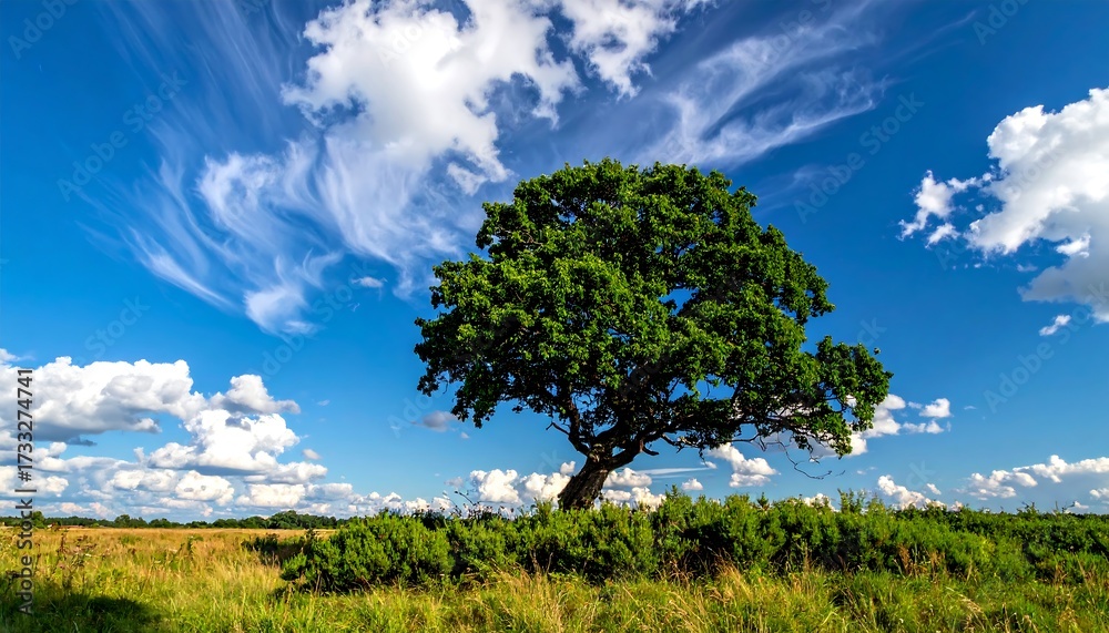 Fototapeta premium A lone tree under a vibrant sky
