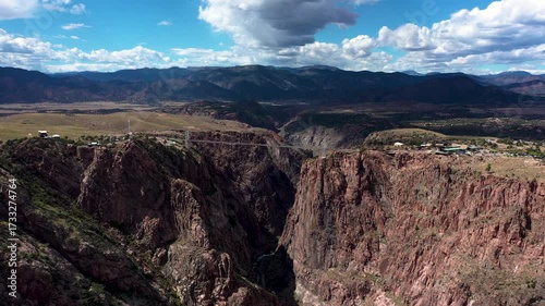 Royal Gorge Bridge near Canon City Colorado Over Dramatic Canyon Aerial