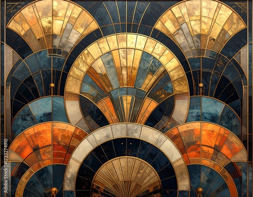 Art Deco-style mosaic panel