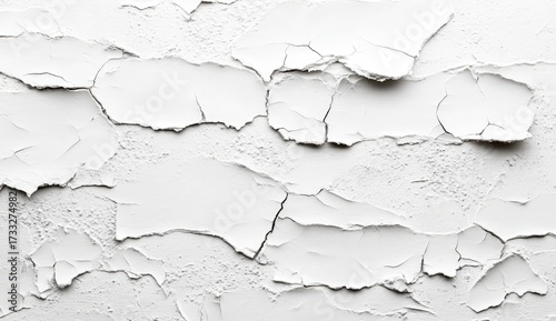 White paint chips peeling, textured surface detail