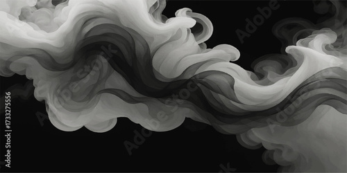 Blue and colorful smoke swirl with light and motion against a black background creating an abstract texture and pattern