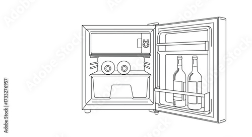 Compact beverage refrigerator with organized storage for drinks and snacks