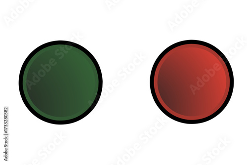 red and green buttons. green and red round button icon