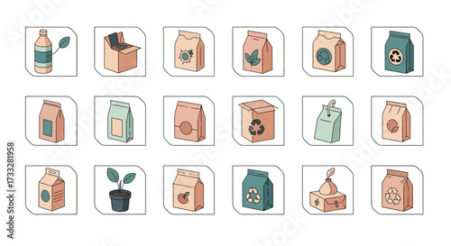 Assortment of various packaging options for different products and items.