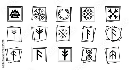 Collection of Viking Runes and Symbols.